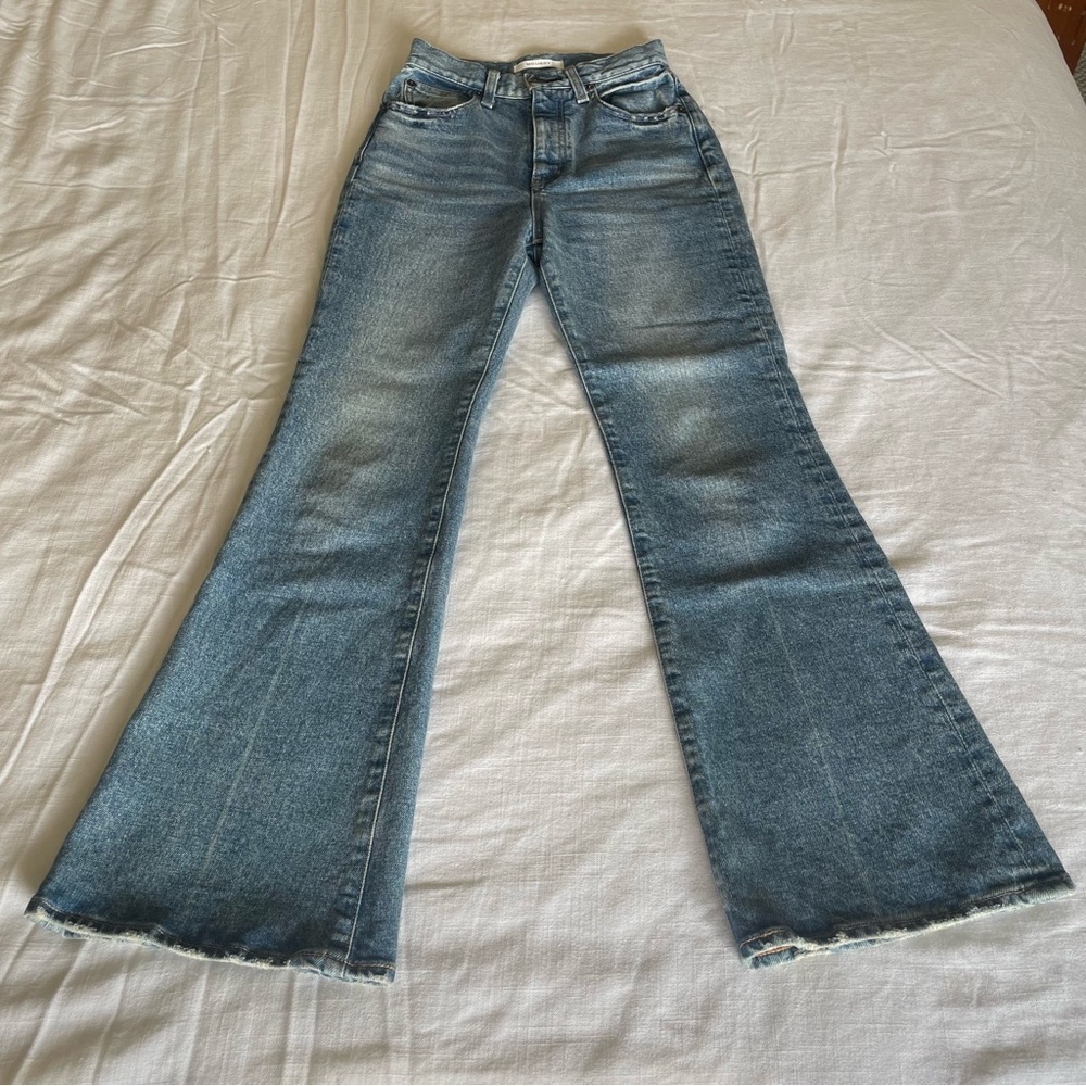 Moussy Light Blue Flare Jeans - Size 24